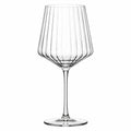 Rotweinglas 550 ml transparentes Glas gerilltes Stielglas