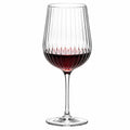 Weinglas 550 ml aus transparentem Glas mit Rillenstruktur für Rotwein