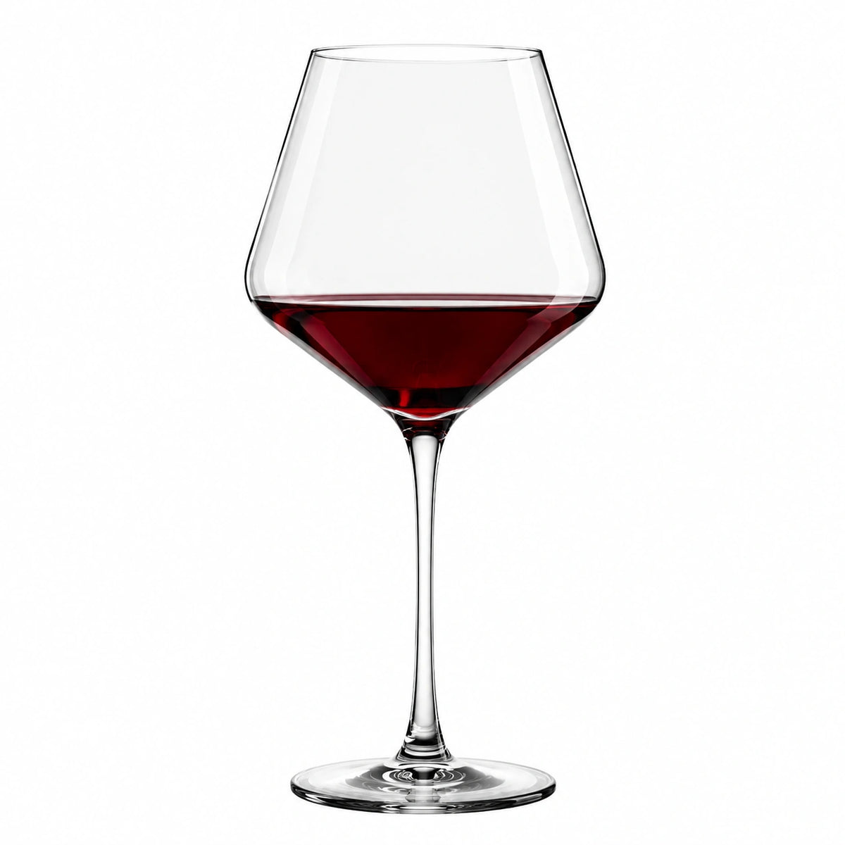 Rotweinglas 650 ml transparentes Glas 10 cm x 24 cm mit langem Stiel