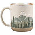 Keramiktasse 450 ml Beige Grün Braun mit Bergrelief für Heißgetränke